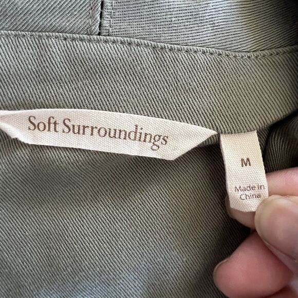 Soft Surroundings Jacket Womens Medium Drawstring Open Front Pockets Lagenlook - Picture 3 of 12